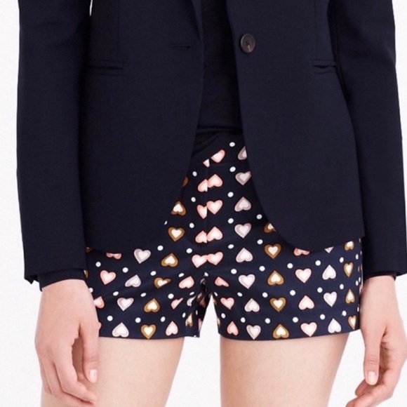J. Crew Mini Heart Cotton Print Shorts NEW - Picture 1 of 6